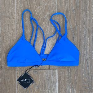 blue swimsuit top